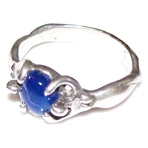 GODDESS Ring .925 Sterling Silver w/ Lapis Lazuli - Picture 2 of 11